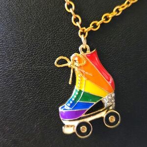 Rainbow Roller Skate Necklace